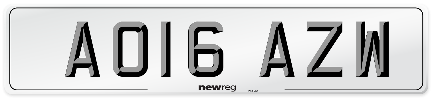 AO16 AZW Number Plate from New Reg